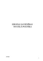 Research Papers 'Eiropas Savienības sociālā politika', 1.