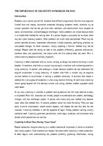 Essays 'The importance of creativity in problem solving', 1.