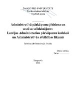 Research Papers 'Administratīvā pārkāpuma jēdziena un sastāva salīdzinājums Latvijas Administratī', 1.