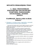 Summaries, Notes 'Integrētais pārbaudījums "Vecākais treneris" 3. daļa', 1.