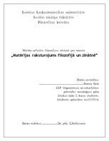 Research Papers 'Matērijas raksturojums filosofijā un zinātnē', 1.