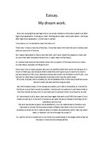 Essays 'My Dream Work', 1.