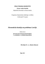 Summaries, Notes 'Ekonomiskā situācija un problēmas Latvijā', 1.
