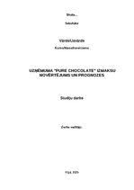 Research Papers 'Uzņēmuma "PURE CHOCOLATE" izmaksu novērtējums un prognozes', 1.
