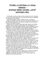 Essays 'Cilvēks uz dzīvības un nāves robežas - Andreja Upīša noveles "Jūrā" centrālais t', 1.