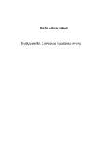 Essays 'Folklora kā latviešu kultūras avots', 1.