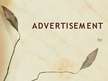Presentations 'Advertisment', 1.
