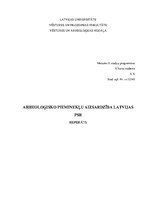 Research Papers 'Arheoloģisko pieminekļu aizsardzība Latvijas PSR', 1.