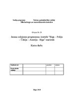 Research Papers 'Jaunas ceļojumu programmas izstrāde "Rīga - Polija - Čehija - Austrija - Rīga" m', 1.