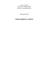 Term Papers 'Latvijas eksports un imports', 1.