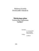 Research Papers 'Mārketinga plāns tirdzniecības uzņēmumam "Linda"', 1.