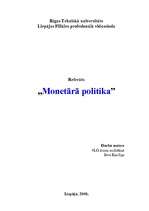 Research Papers 'Monetārā politika', 1.