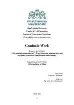 Term Papers 'CO2 izmešu salīdzinājums CLT un dzelzsbetona pārseguma un sienu paneļu ražošanai', 2.