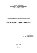 Business Plans 'SIA "Gugas"', 1.