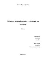 Research Papers 'Reinis un Matīss Kaudzītes - rakstnieki un pedagogi', 1.