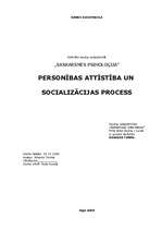 Research Papers 'Personības attīstība un socializācijas process', 1.
