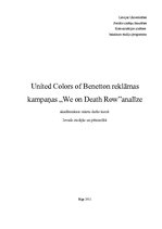 Research Papers 'United Colors of Benetton reklāmas kampaņas "We on Death Row" analīze', 1.