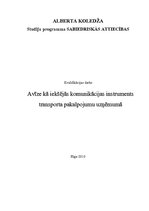 Research Papers 'Avīze kā iekšējās komunikācijas instruments transporta pakalpojumu uzņēmumā', 1.