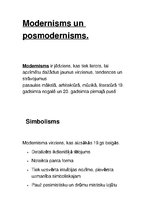 Summaries, Notes 'Modernisms un postmodernisms', 1.