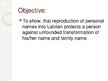 Presentations 'Reproduction of Personal Names into Latvian', 2.