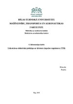 Summaries, Notes 'Līdzstrāvas elektriskā piedziņa ar tiristoru impulse regulatoru (TIR)', 1.