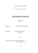 Research Papers 'Vienlīdzības princips', 1.