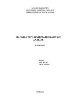 Research Papers 'SIA "Gelato" likviditātes rādītāju analīze', 1.