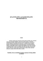 Research Papers 'Kvantitatīvā analīze finanšu menedžmentā', 1.