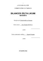 Research Papers 'Bilances zelta likumi', 1.