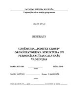 Research Papers 'Uzņēmuma "Inditex group" organizatoriskā struktūra un personālvadības galvenās v', 1.
