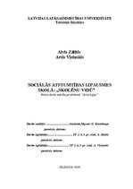 Research Papers 'Sociālās atstumtības izpausmes skolā', 1.