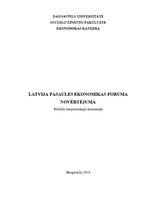 Research Papers 'Latvija Pasaules ekonomikas foruma novērtējumā', 1.