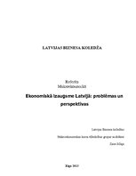 Research Papers 'Ekonomiskā izaugsme Latvijā: problēmas un perspektīvas', 1.