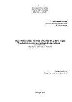 Research Papers 'R.Blaumaņa noveles un A.Brigaderes lugas "Raudupiete" analīze pēc salīdzināmās m', 1.