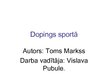 Presentations 'Dopings sportā', 1.