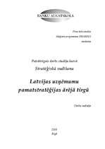 Research Papers 'Latvijas uzņēmumu pamatstratēģijas ārējā tirgū', 1.