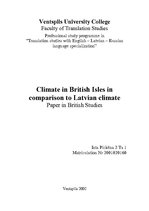 Research Papers 'Climate in British Isles in Comparison to Latvian Climate', 1.