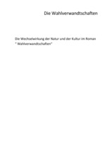 Essays 'Die Wechselwirkung der Natur und der Kultur im Roman "Wahlverwandtschaften"', 1.