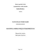 Research Papers 'Oligopola firmas peļņas maksimizācija', 1.