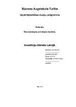 Research Papers 'Investīciju klimats Latvijā', 1.