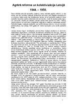 Summaries, Notes 'Agrārā reforma un kolektivizācija Latvijā no 1944.-1950.gadam', 1.