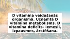 Presentations 'D vitamīna veidošanās organismā', 1.
