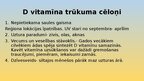 Presentations 'D vitamīna veidošanās organismā', 11.