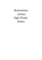 Research Papers 'Romantisma iezīmes Egila Plauža darbos', 1.