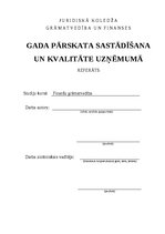 Research Papers 'Gada pārskata sastādīšana un kvalitāte uzņēmumā', 1.