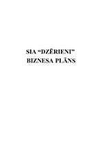 Business Plans 'Biznesa plāns SIA "Dzērieni"', 1.