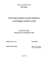 Term Papers 'Iedzīvotāju ienākuma nodokļa aplikšanas metodoloģijas attīstība Latvijā', 1.