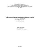 Research Papers 'Renesanses vēsmu atspoguļojums Nikolo Makjavelli darbā "Valdnieks"', 1.