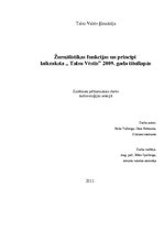 Research Papers 'Žurnālistikas funkcijas un principi laikraksta "Talsu Vēstis" 2009.gada titullap', 1.