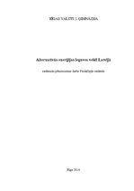 Research Papers 'Alternatīvās enerģijas ieguves veidi Latvijā', 1.
